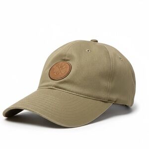 Vintage khaki Nike golf leather patch leather back adjustable hat